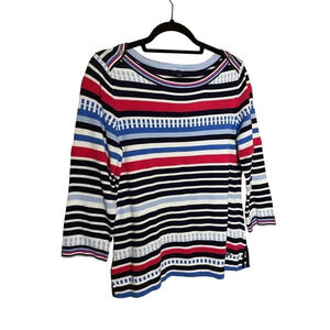 Tommy Hilfiger Women's 3/4 Sleeve Boat Neck Sweater Size Medium Nautical